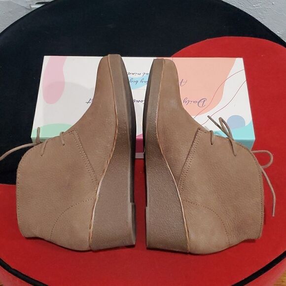 Lucky Brand Leather Wedge Junes Ankle  Boots in Tan Size 7M - Picture 9 of 13